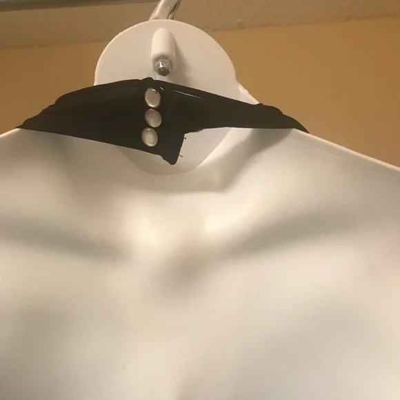 Black sheer halter asymmetrical dress - Picture 3 of 7